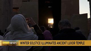 Winter solstice's first rays of sun align with ancient Luxor temple