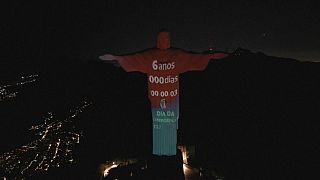 Brazil's most iconic monument lit up by Climate Clock