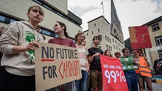 Climate change activists protest World Economic Forum in Davos