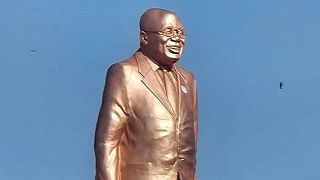 Statue of Ghana’s former President Akufo-Addo destroyed amid controversy