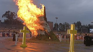 Ethiopian Orthodox Christians celebrate Meskel, the feast of the Cross, as they pray for peace