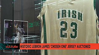 Iconic high school jersey worn by basketball star LeBron James on auction