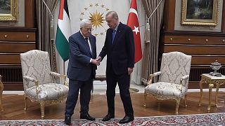 Turkey's Erdogan welcomes Palestinian President Mahmoud Abbas in Ankara