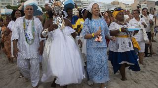 Afro-Brazilians pay tribute to their sea goddess to mark the new year